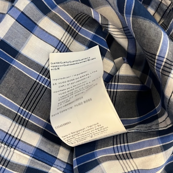 Hugo Boss Regular Fit Plaid Cotton Button Down, sz. XL. - Picture 7 of 11